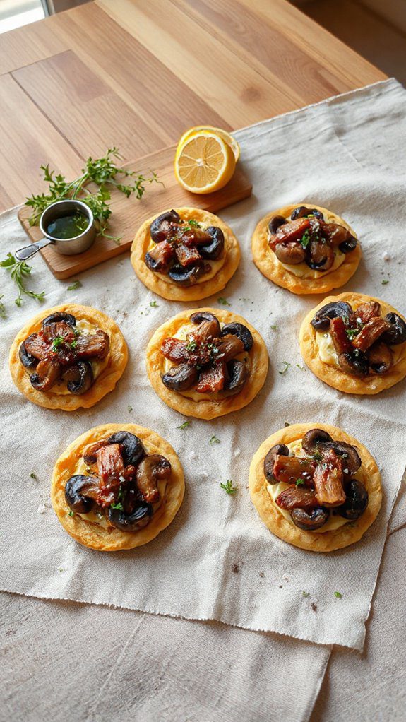herbed mushroom ricotta tartlets herbed mushroom ricotta tartlets