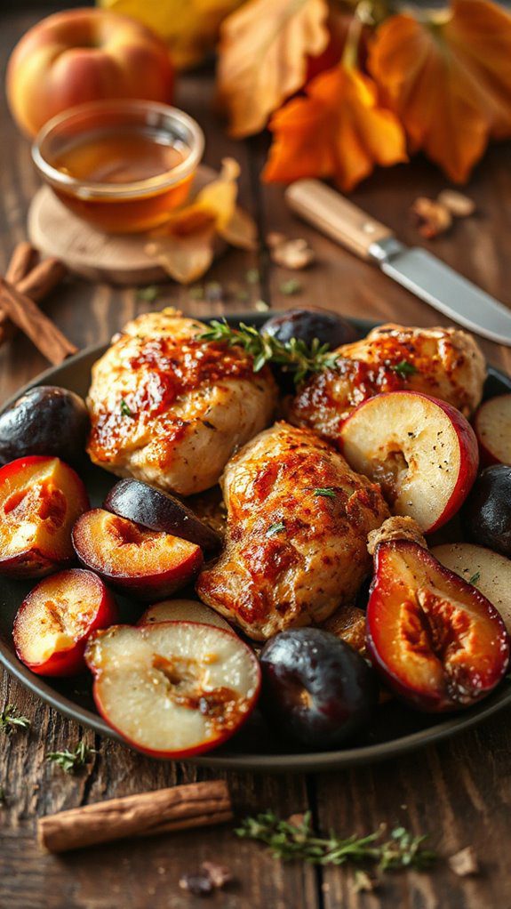 honey glazed chicken with plums