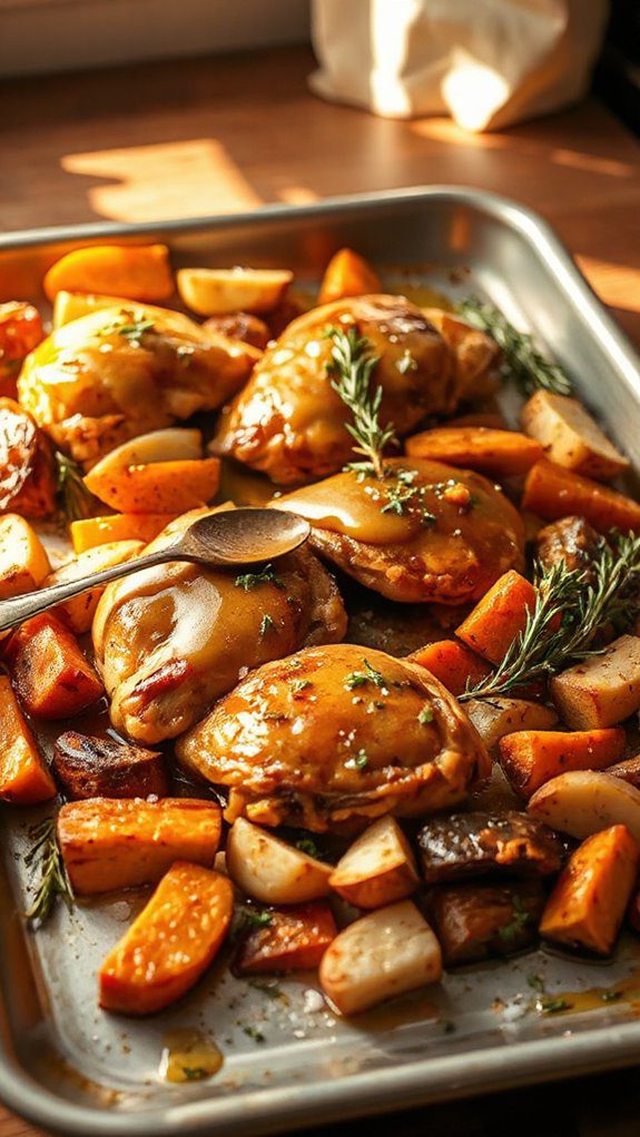 honey mustard chicken and vegetables