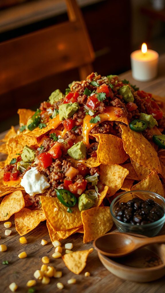 loaded nachos with toppings