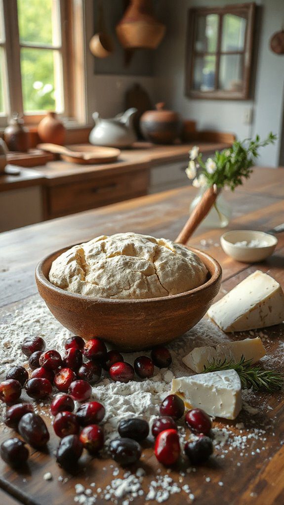 making cranberry brie focaccia making cranberry brie focaccia