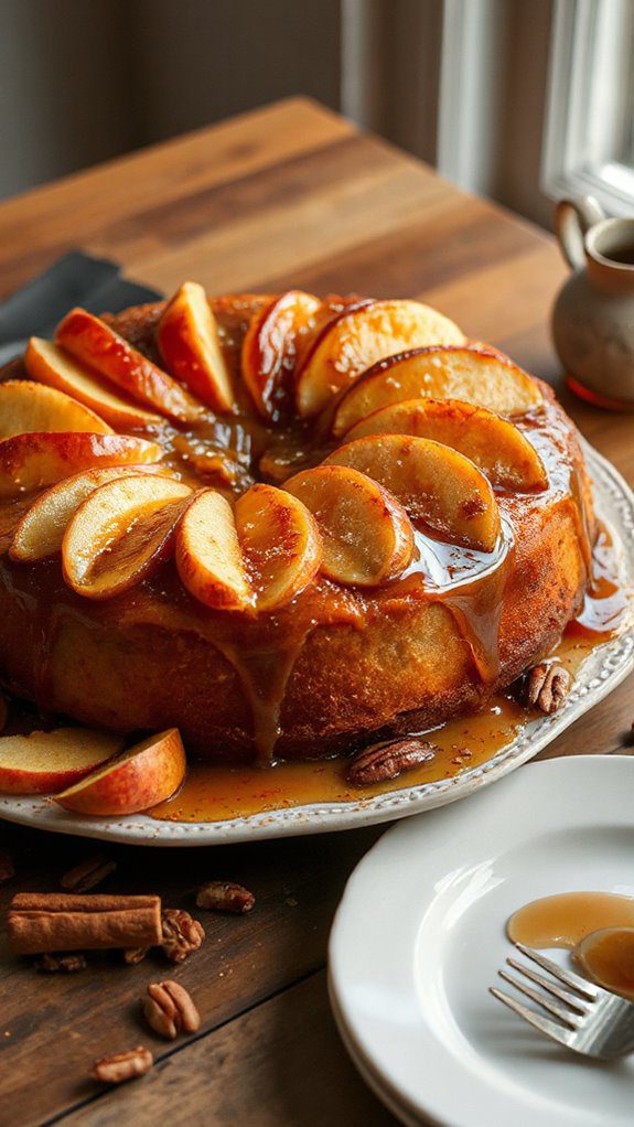 maple apple upside down cake