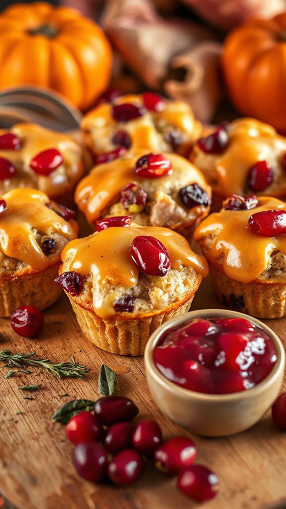 maple cranberry stuffing bites