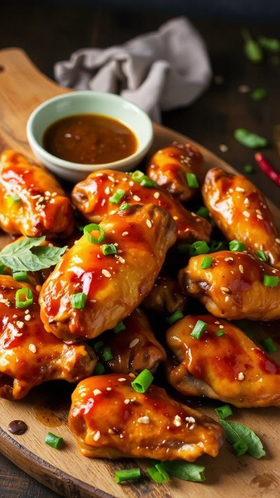 maple curry glazed chicken wings