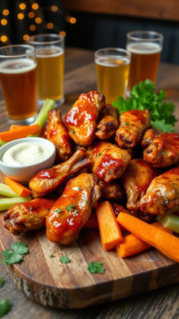 maple curry glazed chicken wings