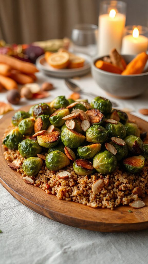 maple glazed brussels sprouts quinoa