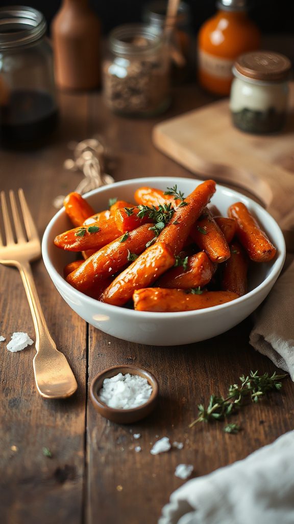 maple glazed carrots with thyme