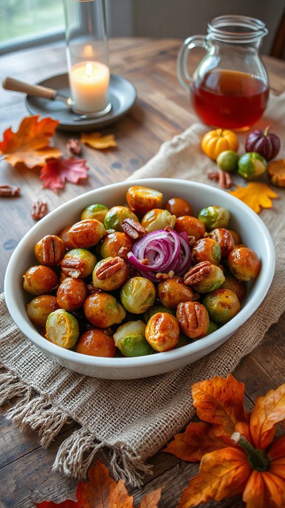 maple glazed roasted brussels sprouts