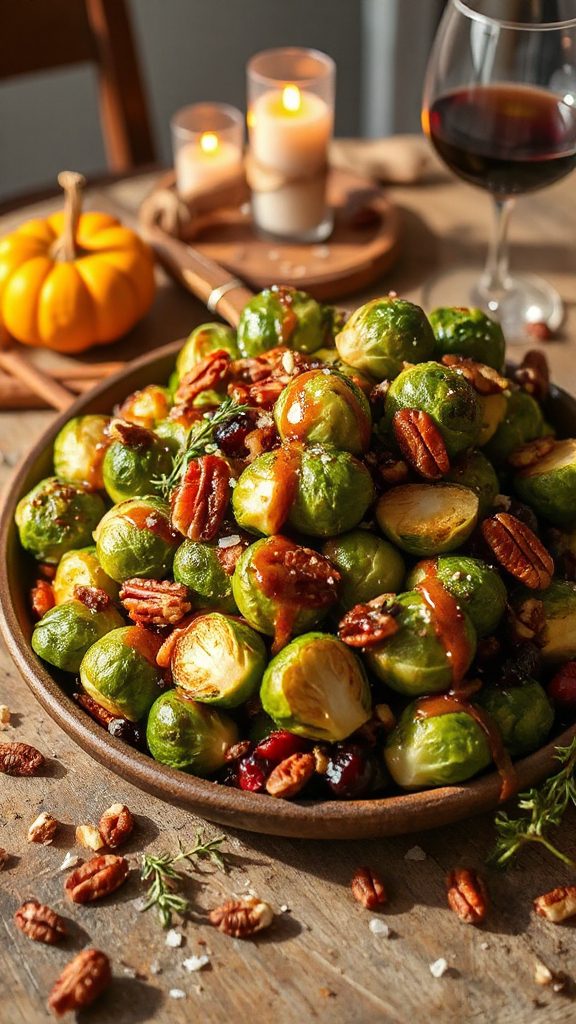 maple glazed roasted brussels sprouts