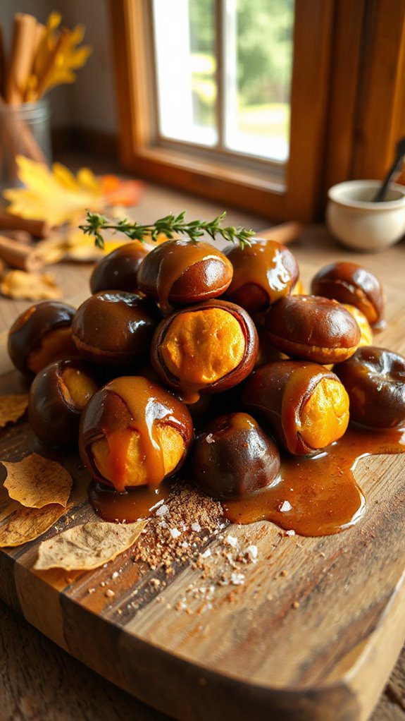 maple glazed roasted chestnuts recipe