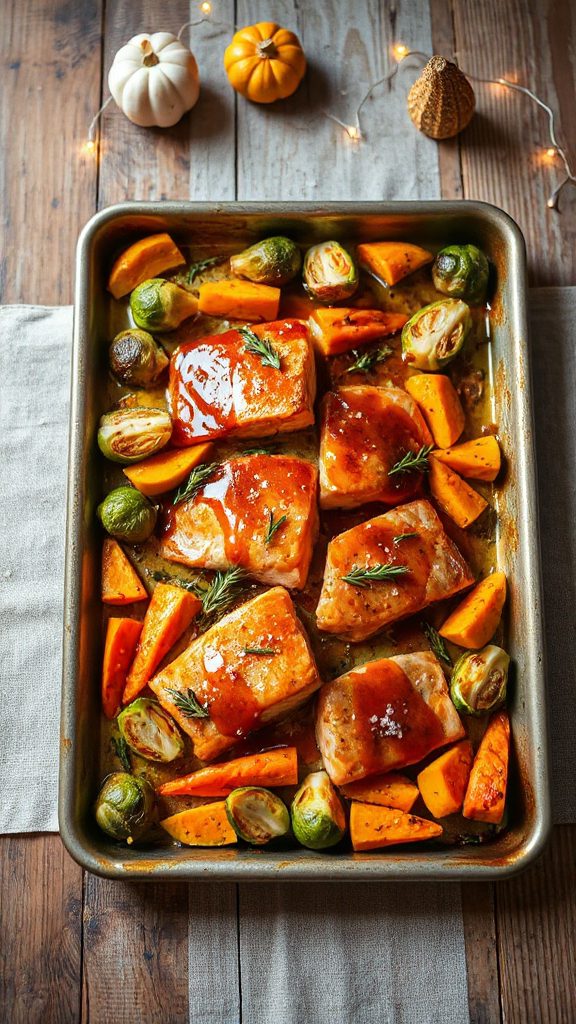 maple glazed salmon sheet pan