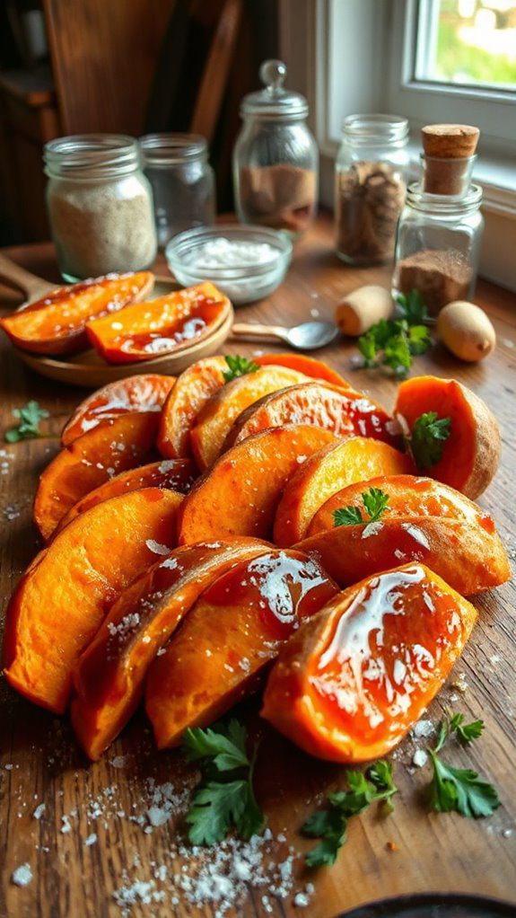 maple glazed sweet potato wedges maple glazed sweet potato wedges
