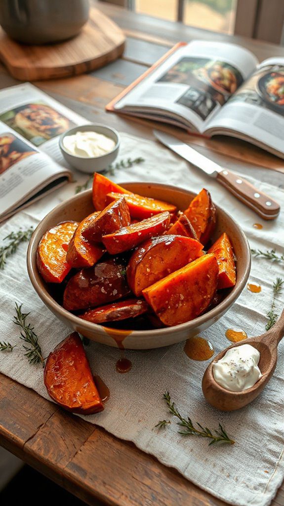maple glazed sweet potato wedges maple glazed sweet potato wedges