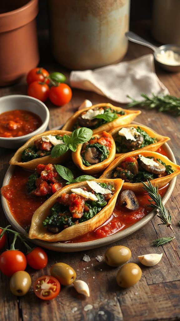 mediterranean stuffed pasta dish