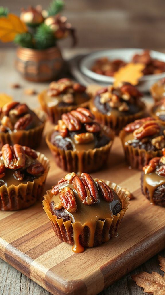 mini pecan pie brownie bites