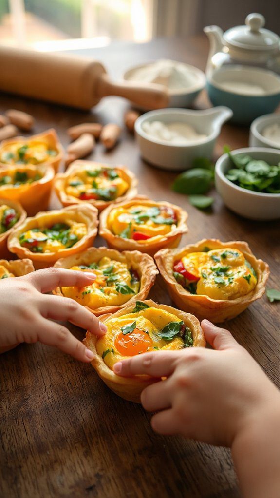 mini puff pastry quiches