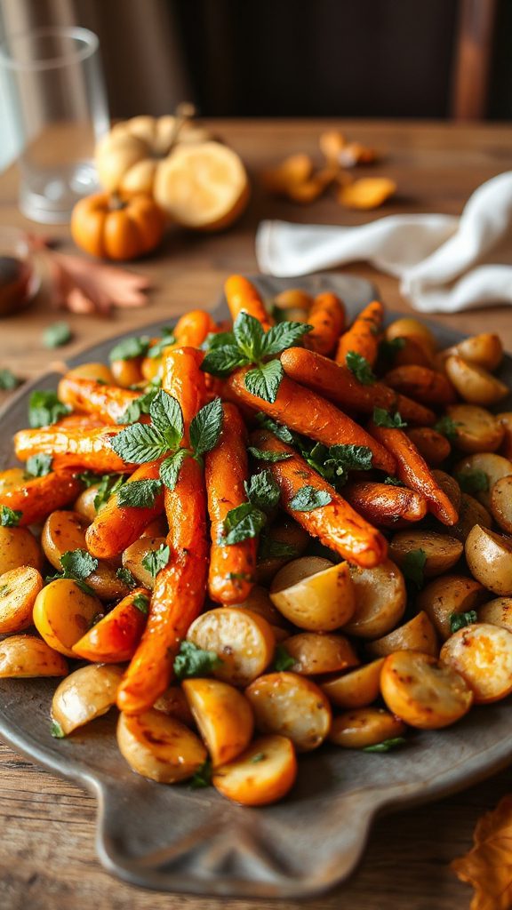 mint glazed carrots and potatoes