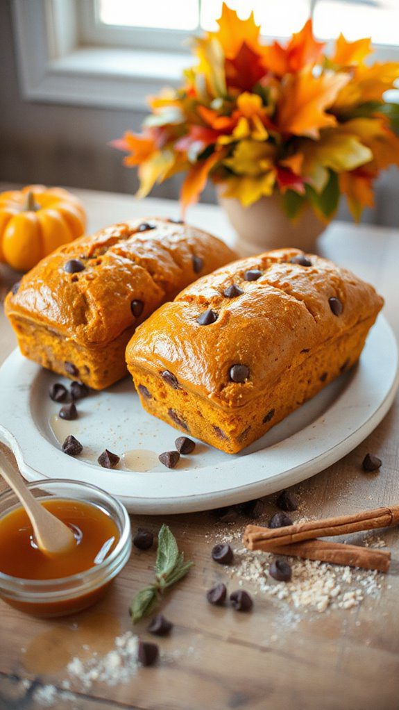 moist chocolate chip pumpkin bread