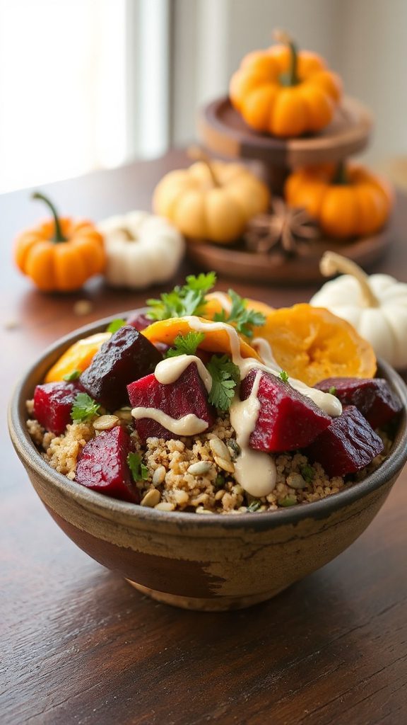 nutritious beet and quinoa bowl