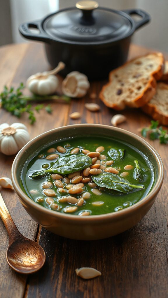 nutritious lentil spinach soup