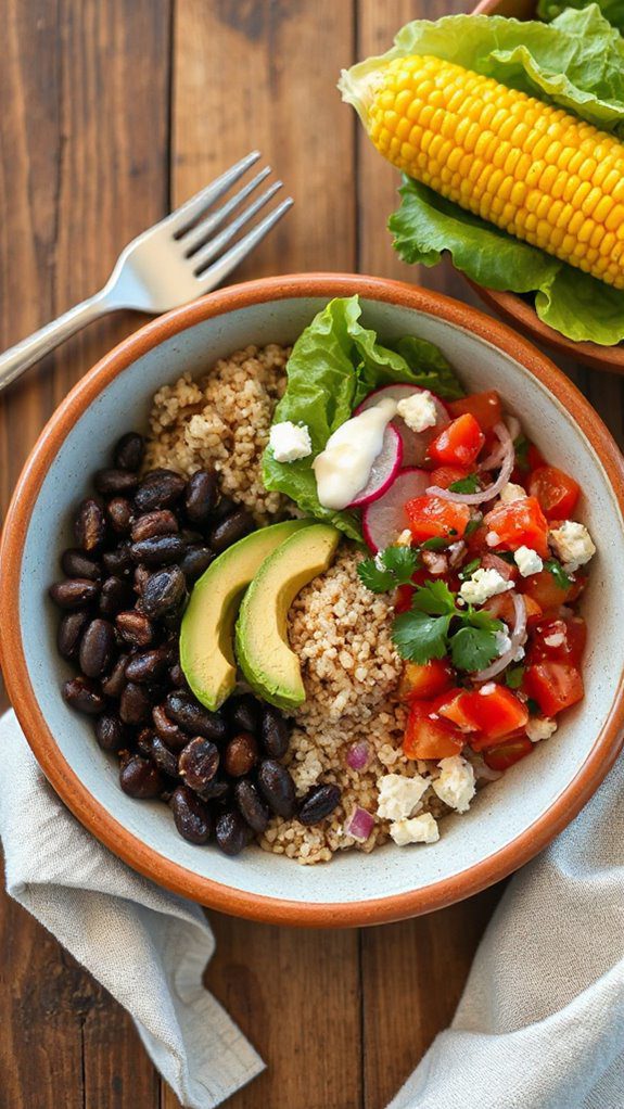 nutritious quinoa bean bowl