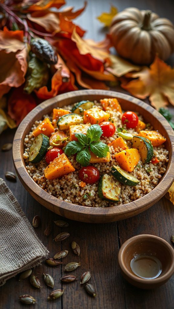 nutritious roasted quinoa salad