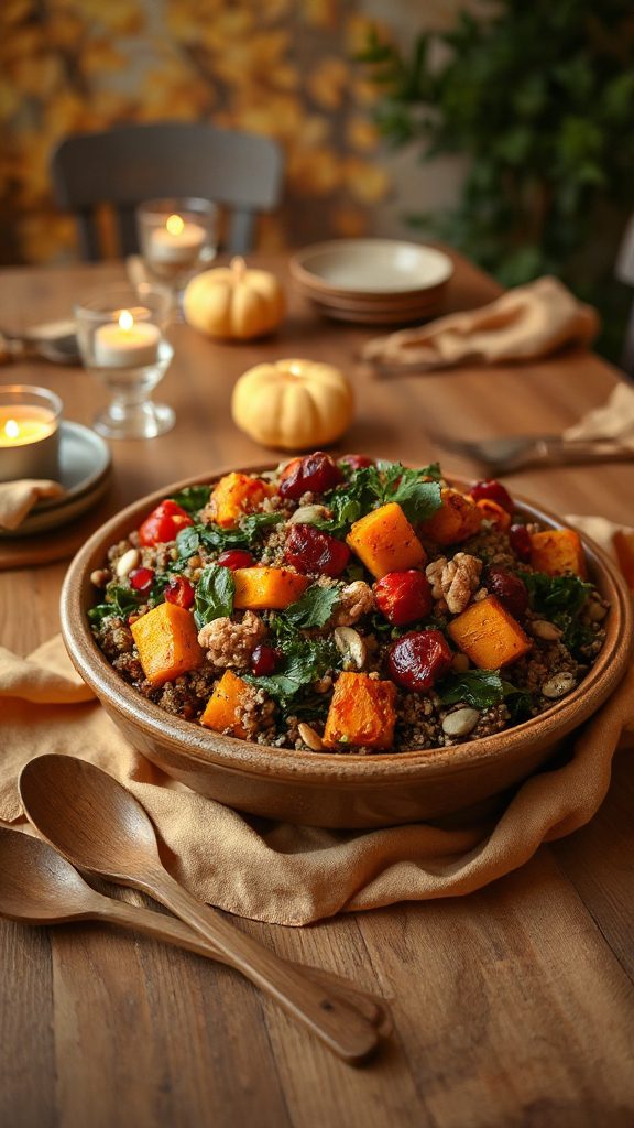 nutritious roasted quinoa salad