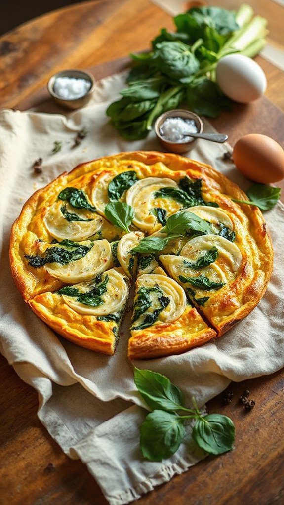 nutritious spinach leek frittata