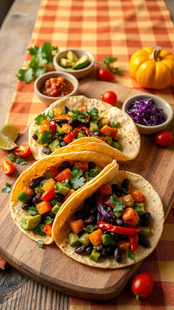 nutritious vegetable bean tacos