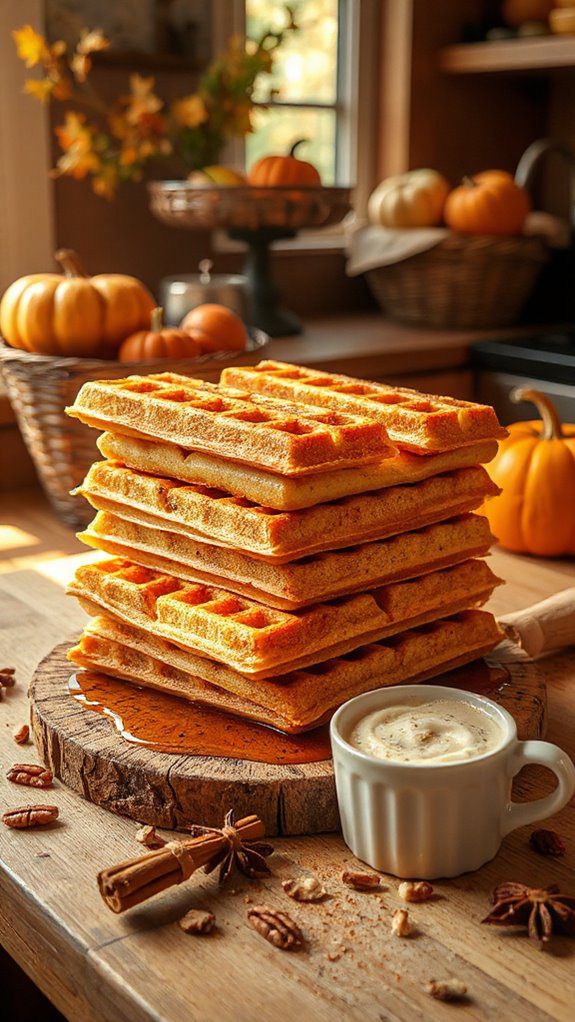 nutty pumpkin spice waffles