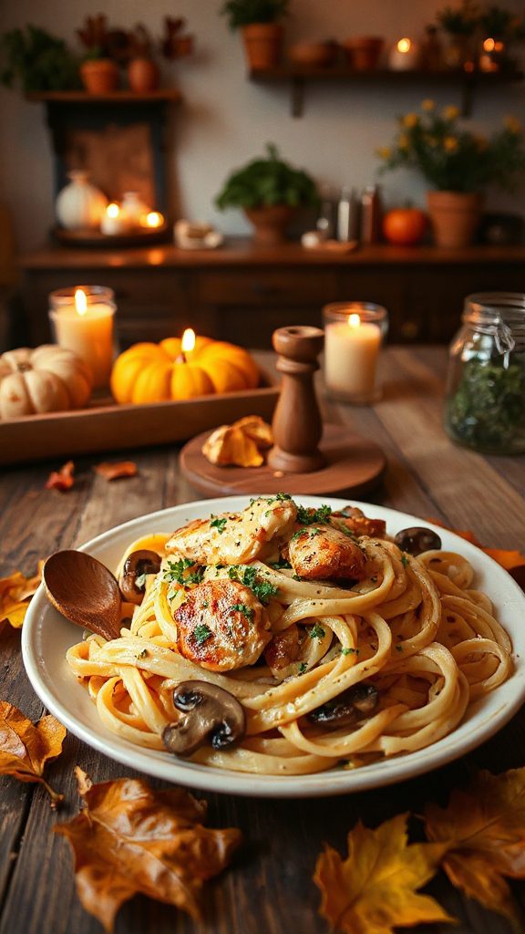 one pot chicken mushroom pasta