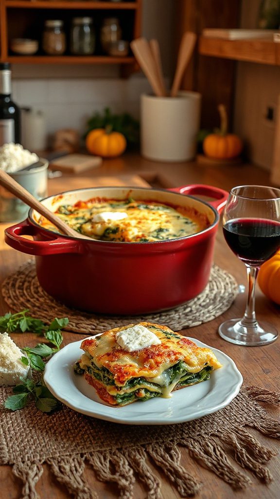 one pot spinach ricotta lasagna