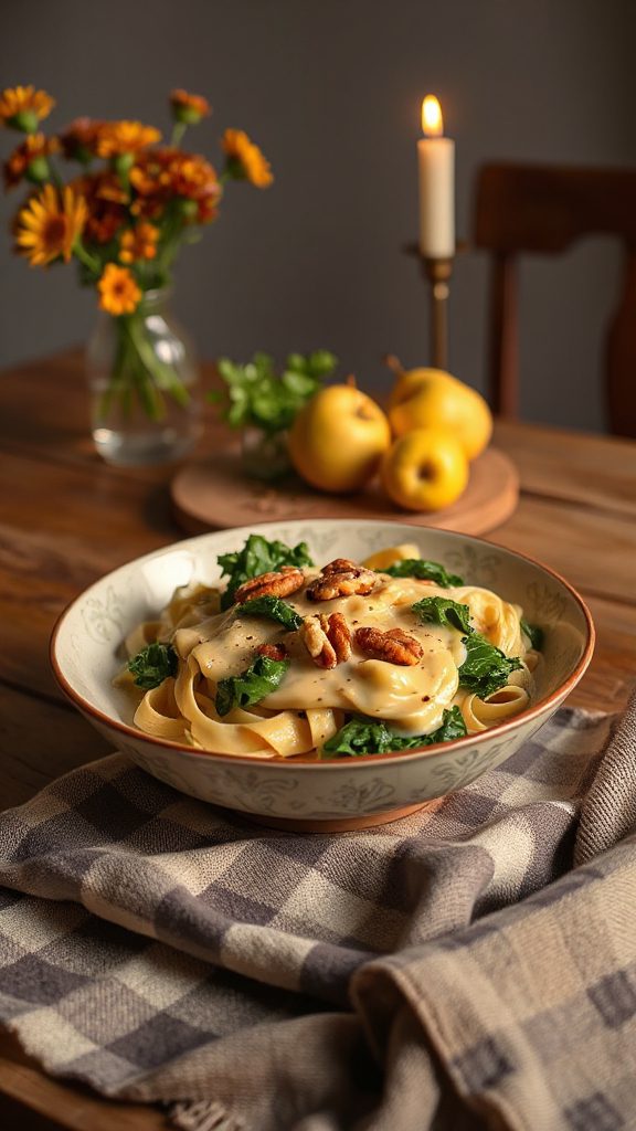 one pot walnut kale pasta