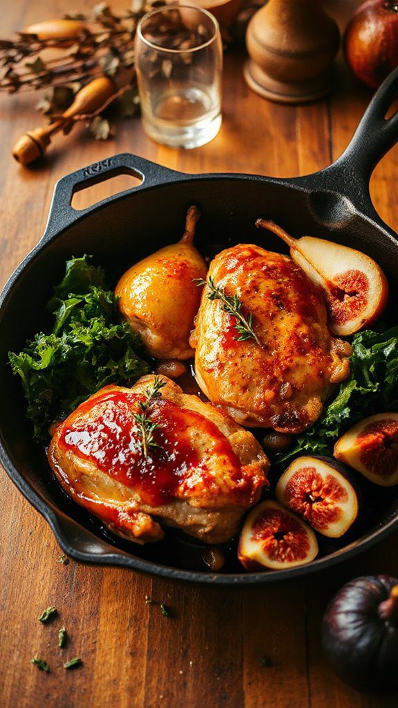 pan seared chicken with pears