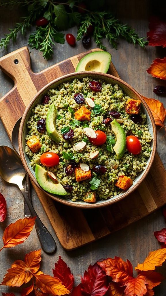 parsley pesto quinoa salad