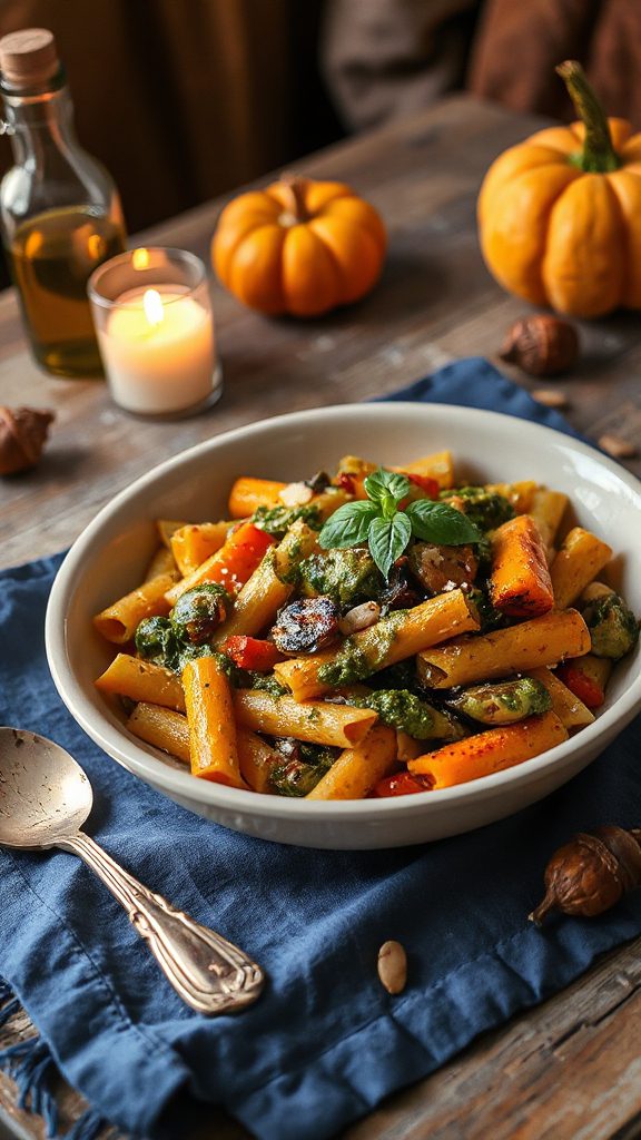pasta with roasted autumn vegetables