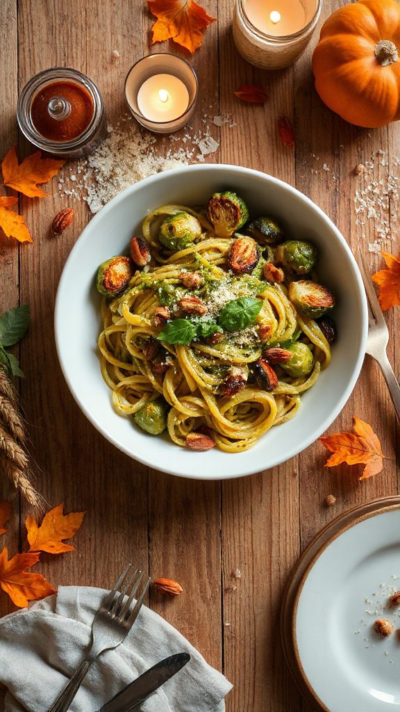 pasta with roasted brussels sprouts
