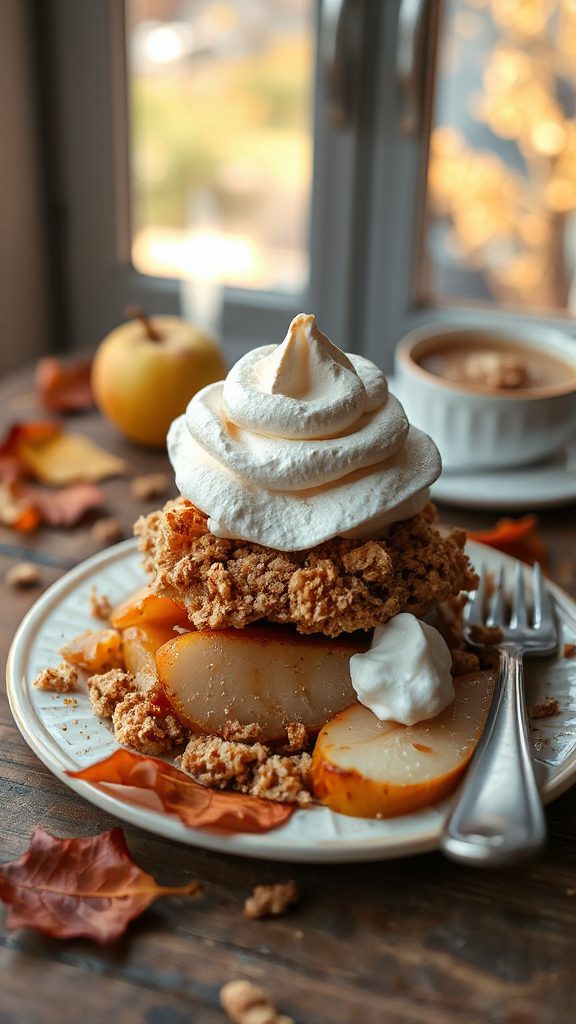 pear ginger meringue crumble dessert pear ginger meringue crumble dessert