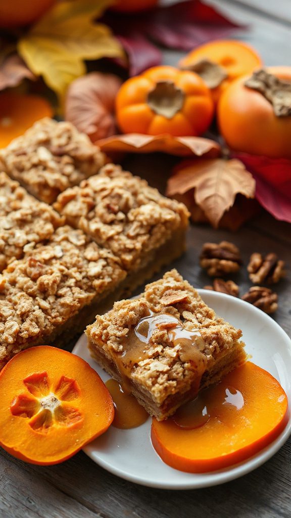 persimmon crumble dessert bars