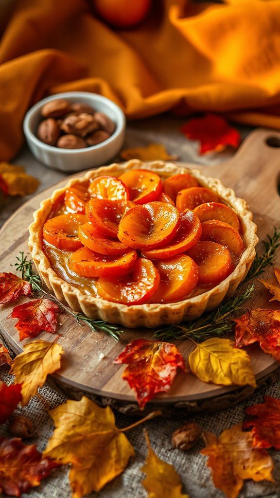 persimmon tart with glaze