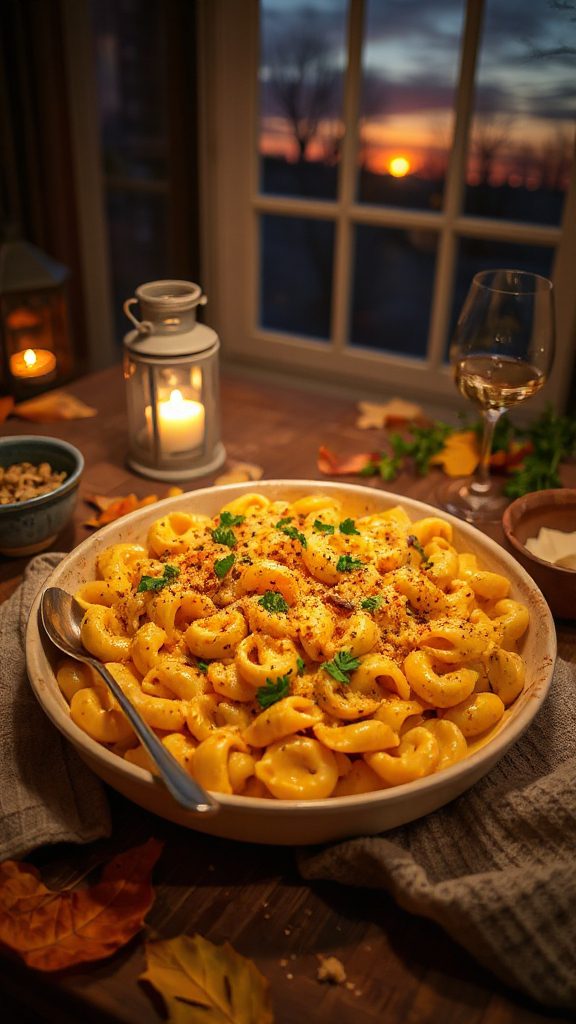 pumpkin infused mac and cheese