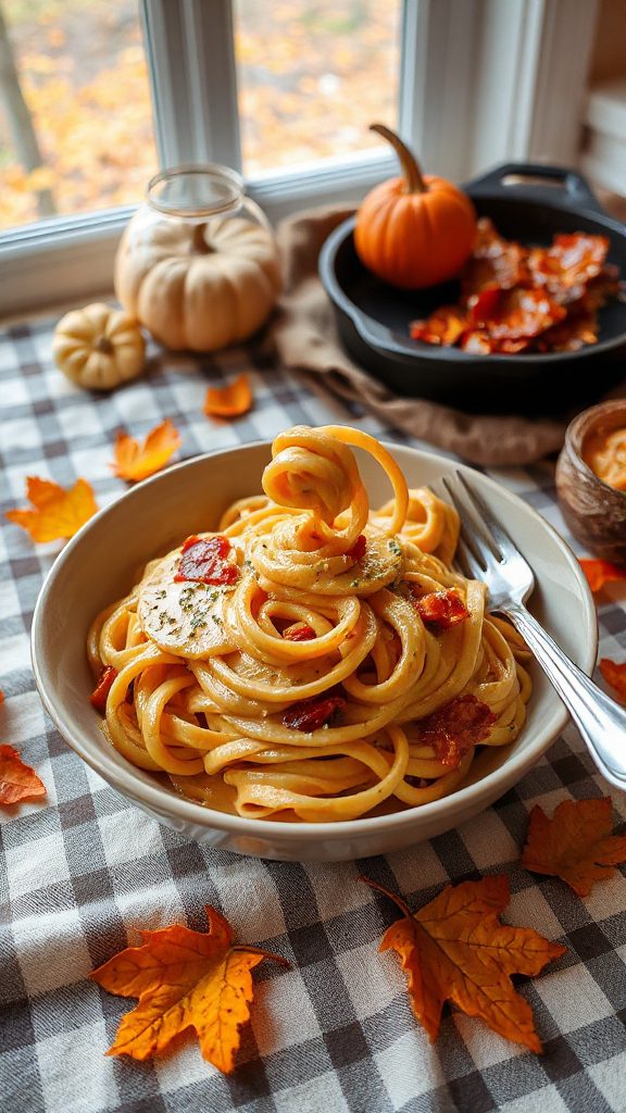 pumpkin pasta with pancetta