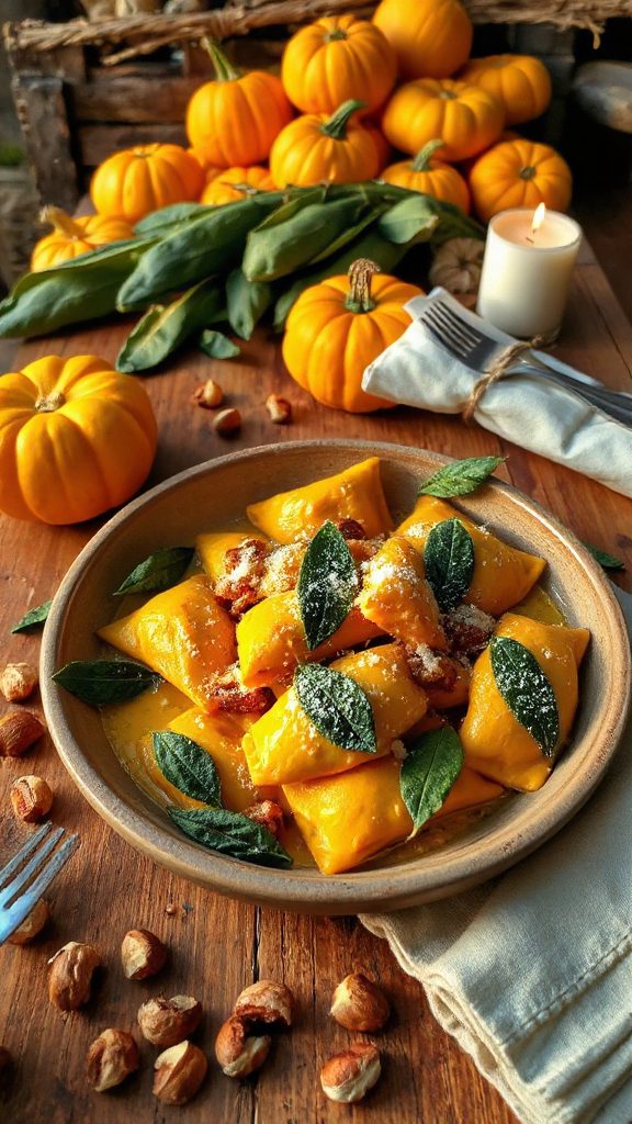 pumpkin ravioli with sage butter