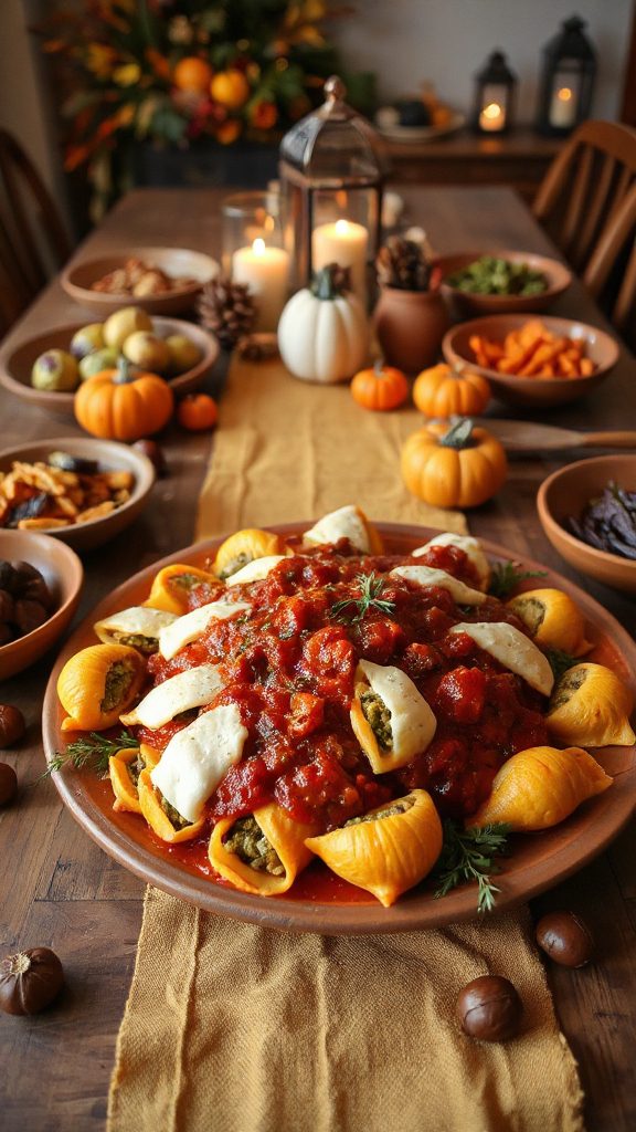 pumpkin spinach stuffed shells