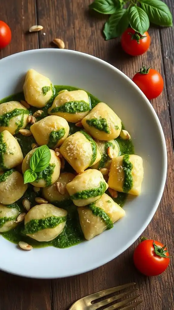 quick pesto ricotta gnocchi