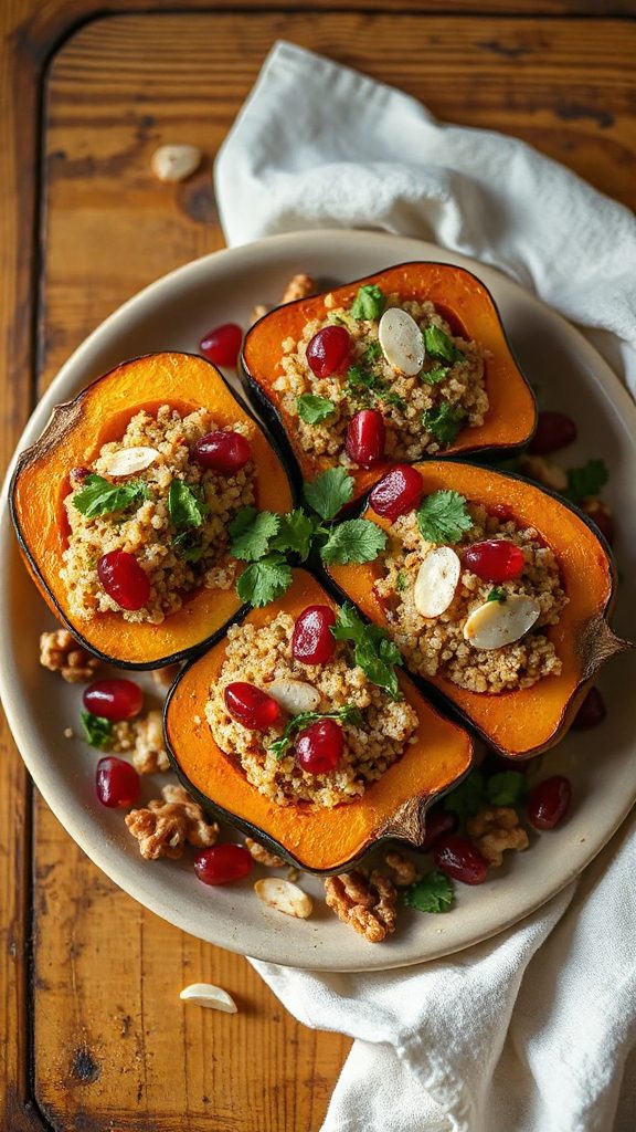 quinoa filled acorn squash delight