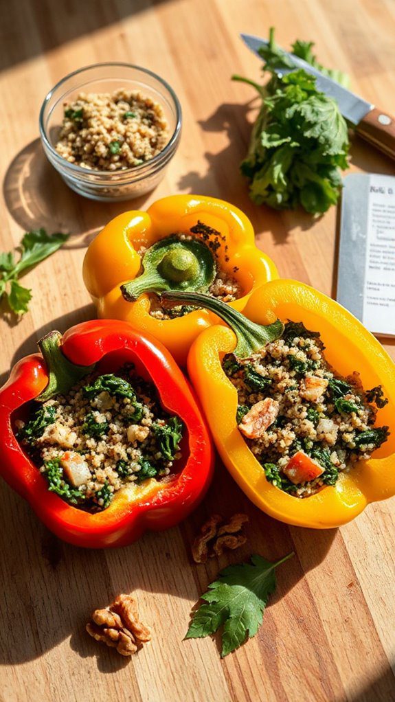 quinoa kale stuffed peppers