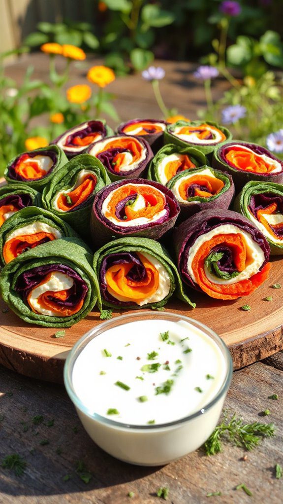radish cream cheese pinwheels