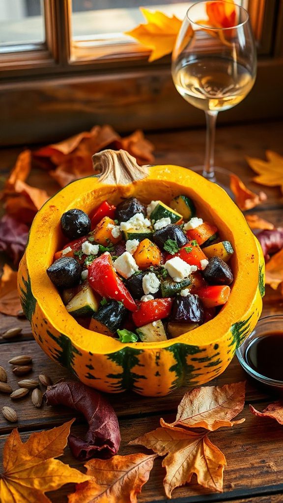 ratatouille filled autumn squash dish