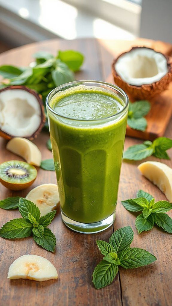 revitalizing minty green smoothie